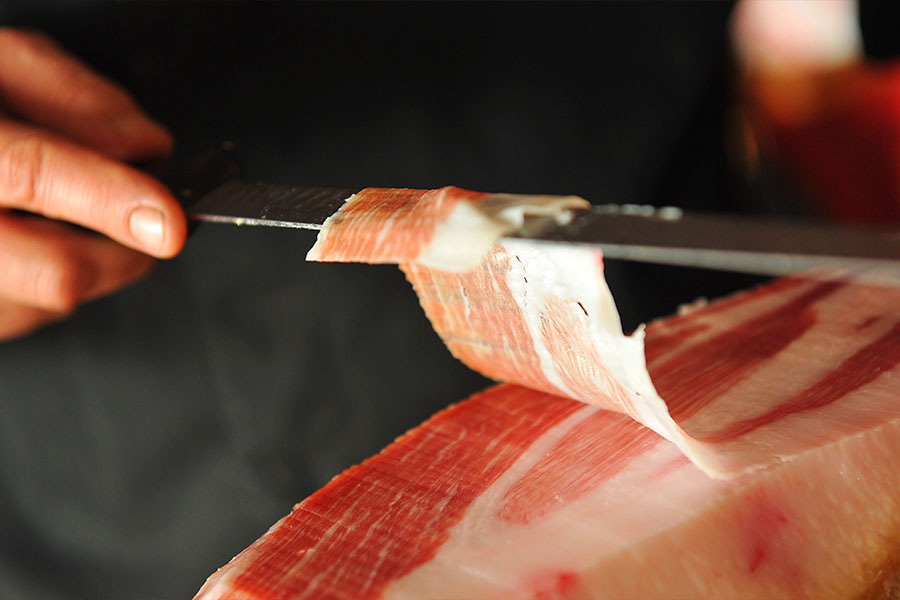 jamón ibérico con infiltración de tocino